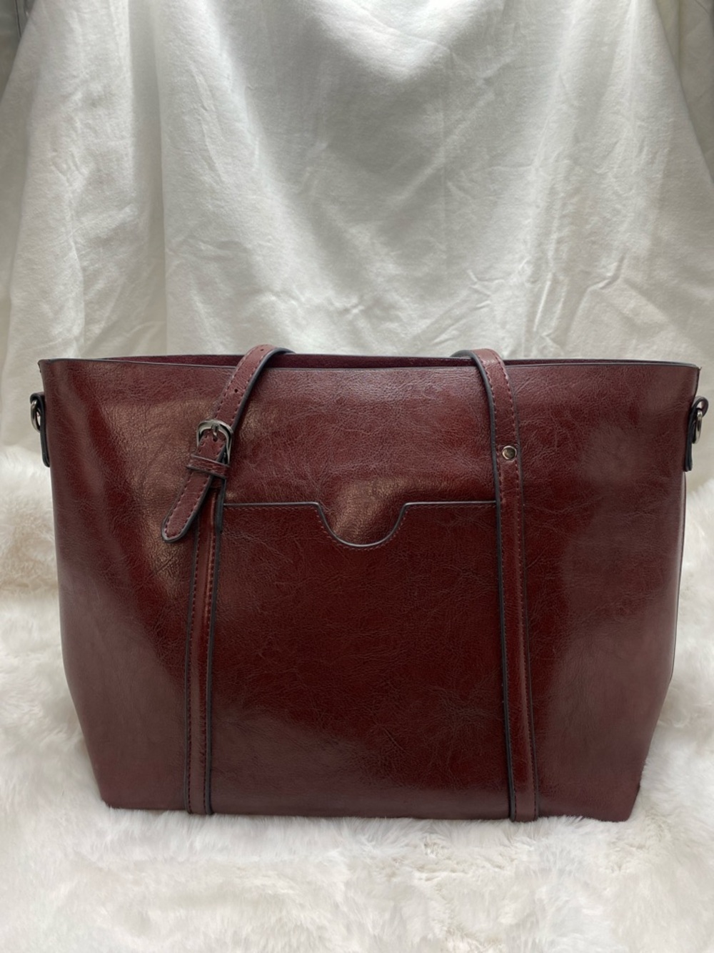FREE Classic Women's Tote Bag in Deep Burgundy